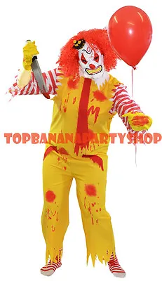 CLOWN COSTUME HALLOWEEN MENS EVIL MONSTER SCARY JESTER CIRCUS ZOMBIE Ronald • £9.99