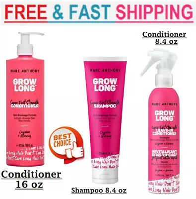 Marc Anthony Grow Long Fast Strength Leave-in Conditioner & Shampoo 8.4 Oz&16 Oz • $11.65