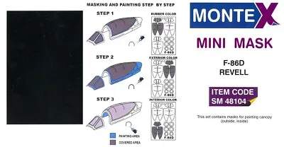 Montex 1/48 NORTH AMERICAN F-86D SABRE CANOPY & WHEELS PAINT MASK Revell • $5.99