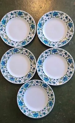 Five Midwinter Spanish Garden Side Plates Retro Vintage  • £15