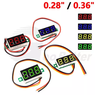 Mini Voltmeter Tester LED Digital Display Voltage Meter Car 0.28  0.36 DC 0-100V • $2.65