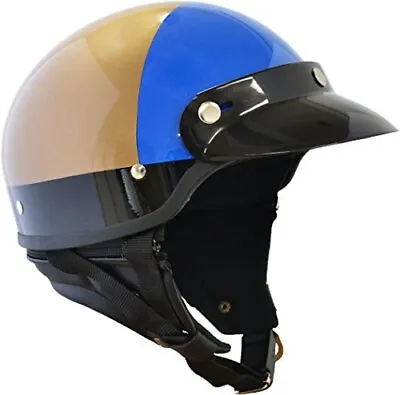 MARUSHIN Bike Helmet Half MP-110 USA POLICE STYLE Gold/Blue Free Size MP1105 • $106.07