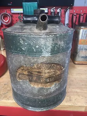 Advertising MARSWELLS GALVANIZED WARE 2 Gallon FUEL Oil Gas Can KEROSENE  • $30