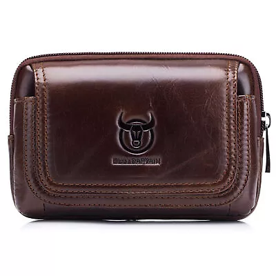 Men Leather Belt Pouch Waist Bag Fanny   Pouch With Belt Loop F0F3 • £16.36