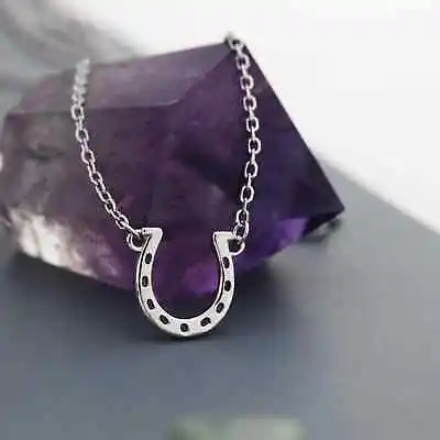 £12.95 • Buy Tiny Horseshoe Necklace In Sterling Silver, Adjustable 16 -18 ,Cute Quirky Fun