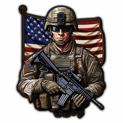 Tactical Soldier Patch Embroidered Iron-on Applique Military USA Flag Patriotic • $4.87