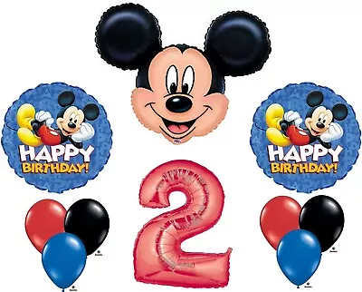 Mickey Mouse ‘Happy 2nd Birthday’ Balloons - 10 Pieces • £23.25