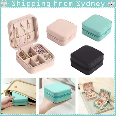 $12.89 • Buy Portable Travel Jewellery Box Organizer Leather Ornaments Jewelry Case Storage