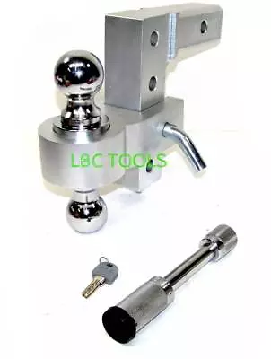 6  Aluminum Adjustable Trailer Hitch 2  Receiver Dual Balls 2  & 2-5/16  W/Hitch • $132.99