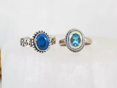 Lot Vintage Sterling Silver 925 Bali Kyanite Quartz Ring Size 7 • $49.99