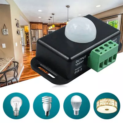 £5.74 • Buy DC 12V/24V Automatic Body Infrared PIR LED Light Strip Motion Sensor Switch