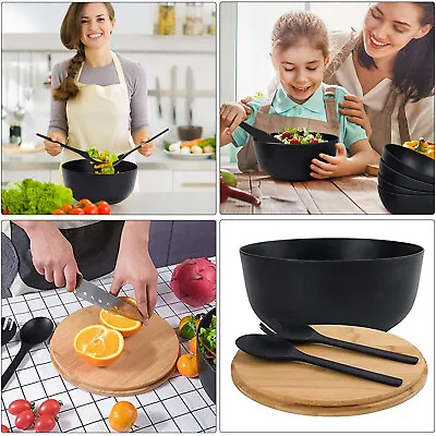 Salad Bowl With Servers Set Degradable Eco Friendly Mixing Bowls For Fruit Salad • £33.99