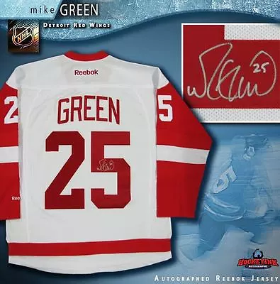MIKE GREEN Signed Detroit Red Wings White Reebok Jersey • $223.99