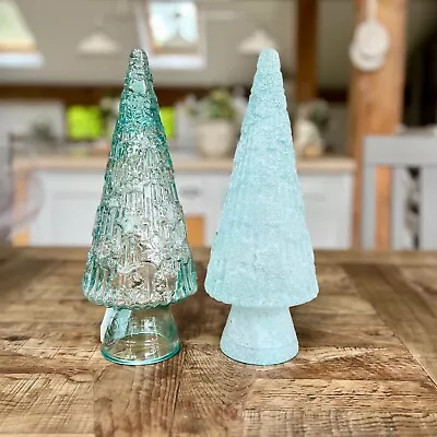 Handmade Recycled Glass Christmas Tree Decoration 34cm Christmas Table Decor • £19.95