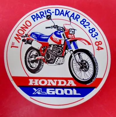 HONDA XL600L Paris Dakar VINYL STICKER VINTAGE 1980s 9 Cm Diameter Vgc Unused • $18.93