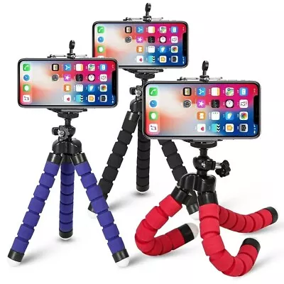 Universal Mobile Phone Holder Tripod Stand For IPhone Samsung Sony Mini Flexible • £6.95