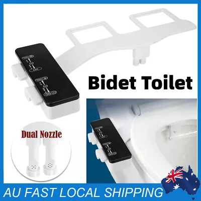 Toilet Bidet Seat Attachment Dual Nozzles Spray Hygiene Water Wash Clean Sprayer • $35.89