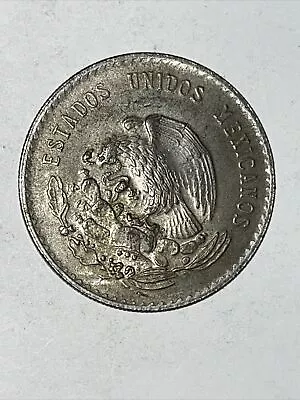 1947 Mexico 5 Pesos Silver Cuauhtemoc 30G Ley .900 Cinco Pesos Free Shipping • $31