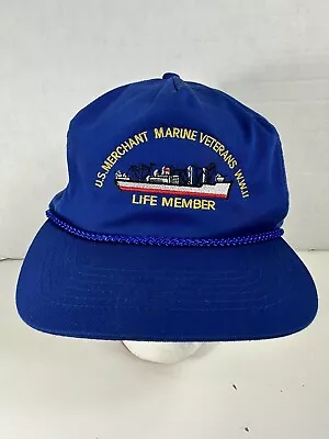 Otto Cap Adjustable Size Blue U.S Merchant Marine Veterans WWll Life Member Rope • $17.98