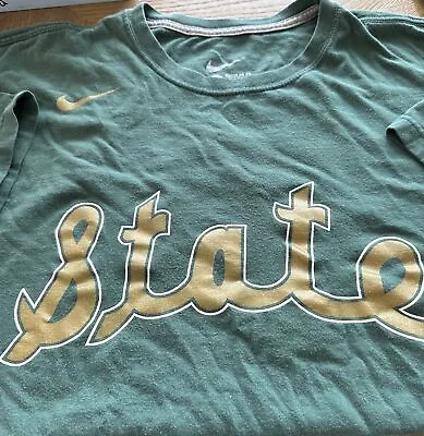 Men’s Michigan State Spartans MSU Basketball Tee Shirt Nike Green/ Bronze XXL • $40