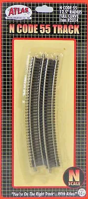 Atlas # 2014 N Scale Code 55 Track Section  - 12.5  Radius Full Curve (6 Pcs) • $9.50