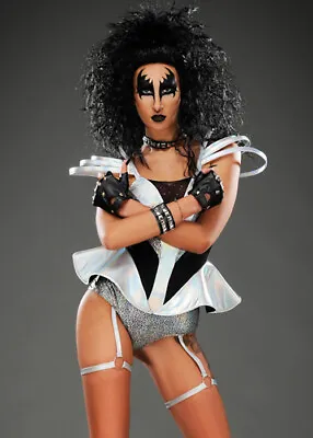 Womens Kiss Style Silver Glam Rock Costume • £64.99