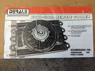Derale 12733 8 Pass Dyno-Cool Remote Mount Cooler -6AN 10  Fan NEW Trans Oil • $109.99