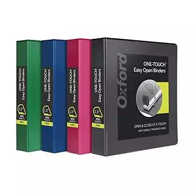 Oxford 3 Ring Binders 1.5 Inch ONE-Touch Easy Open D Rings Inch Regal  • $36.01