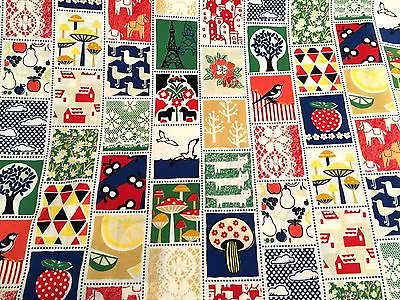 Fabric Mod Scandi Mushroom Dala Horse Bird Floral Cotton FQ 18 X21  Fat Quarter • $19.99