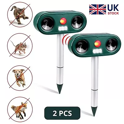 2-Pack INTEY Ultrasonic Pest Repellent For Garden - Eco-Friendly Waterproof • £18.99