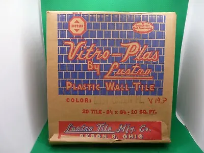 Vitro-Plas By Luster Vintage Plastic Wall Tiles - 20pcs - Mist Green NOS • $15