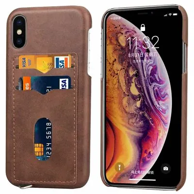 $8.89 • Buy For IPhone 11 Pro Max XR XS 8 7 6 SE Case Leather Wallet Card Holder Hard Cover