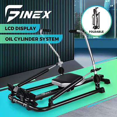 Finex Rowing Machine Rower Hydraulic Resistance Exercise Fitness Gym Cardio • $163.90