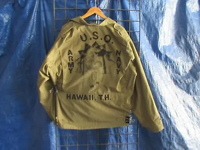 Wwii Disney Hula Girl Uso M-41 Noseart Flight / Field  Jacket Size 48 • $350