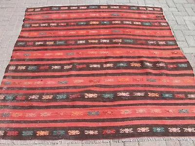 Large Turkish Kilim Rug Vintage Medium Kilim Rug Kilim Rug Runner • $159.20