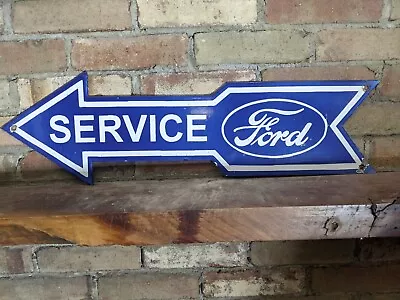 Vintage Ford Motor Company Service Arrow Porcelain Dealer Sign 27  X 8  • $305.99