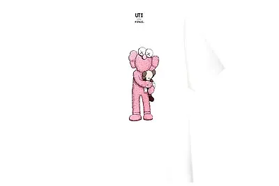 Kaws X Uniqlo Pink BFF Tee White Size Medium • £62