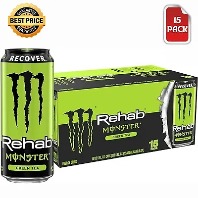 (15 Pack) Monster Energy Rehab Iced Green Tea + Energy Drink 15.5 Fl Oz • $38.89