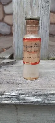 Antique Glass Medicine Bottle With Cork Handwritten Label • $20