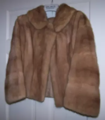 Vintage Mink Fur Coat Jacket Blonde Small Denise Furs NYC Betty Loeffler • $45