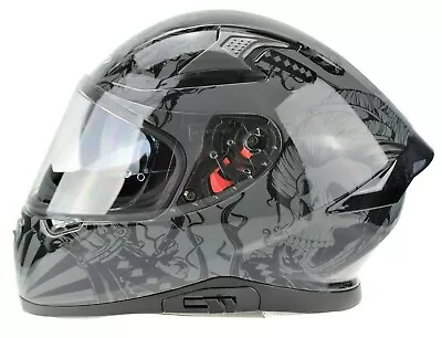 Viper Rs-v95 Full Face Acu Dual Visor Motorcycle Motorbike Helmet Skull Shiny • $111.92