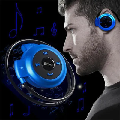 Bluetooth Over-Ear Neckband Wireless Stereo Headphones Mic Handsfree Earphone UK • £8.45