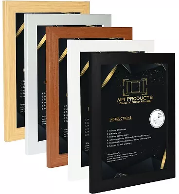 Picture Photo Frames A1 A2 A3 A4 A5 A6 36x24 Poster Frame Black Oak White Silver • £6.58