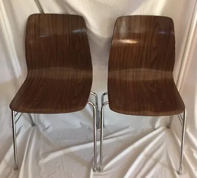 Pagholz Molded Plywood Stacking Chairs Mid Century Modern West Germany (set Of 2 • $140