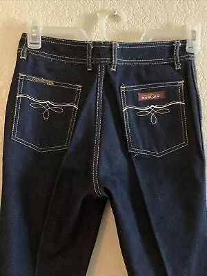 Vintage 80s Marlyn Jeans Ladies Size 28x31.5 Dark Wash Blue Denim • $20.99