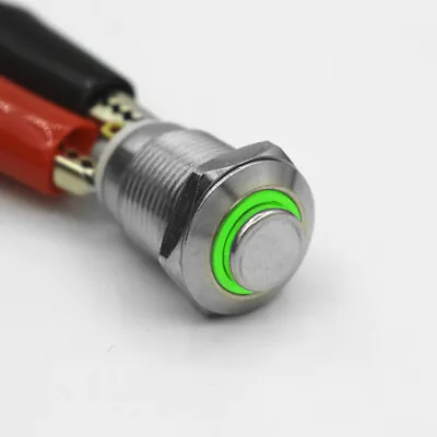 Small 8mm 10mm Metal Push Button Switch 4pin LED Latching Momentary Waterproof • $5.79