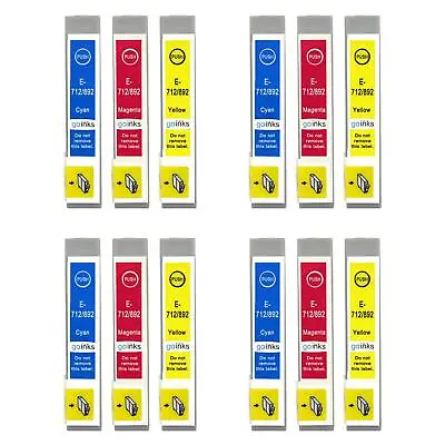 £17.55 • Buy 12 C/M/Y Ink Cartridges For Epson Stylus CX4300, DX4400, DX7000F, DX7450, SX205