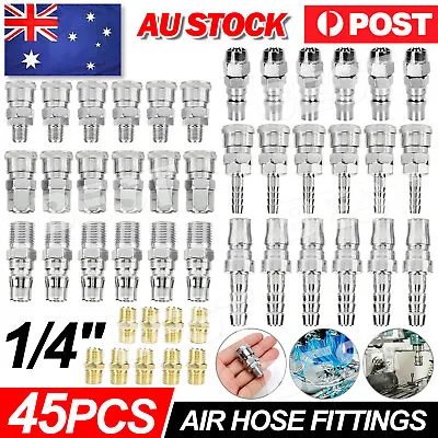 45x Air Hose Fittings Ni Type Coupler Compressor Male Female Barb Kit Tools • $20.95