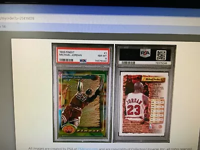 1993 Finest Michael Jordan PSA 8 HOF Bulls # 1 • $75