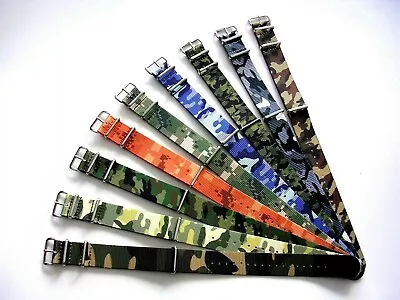  NATO ® CAMO Ballistic Nylon G10 Watchband Military Strap RAF Stitched IW SUISSE • $9.95